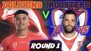 Redcliffe Dolphins vs Sydney Roosters  NRL ROUND 1  Live Stream Commentary [upl. by Ihculo]