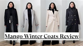 S1Winter Coats Review  E1Mango Winter Coats TryOn  Petite Friendly [upl. by Rajewski]