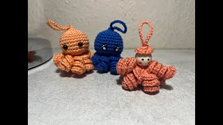 Tuto porte clé bébé pieuvre au crochet spécial gaucher AlextitiaTutoCrochet [upl. by Hsenid]