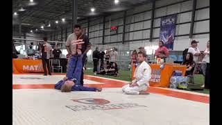 Baseball Bat Choke From Standing BJJ Tournament White Belt Adult Gi 155 [upl. by Secnirp498]