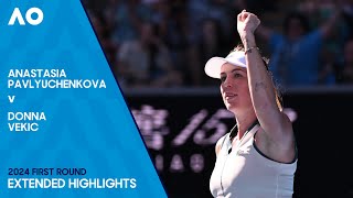 Anastasia Pavlyuchenkova v Donna Vekic Extended Highlights  Australian Open 2024 First Round [upl. by Hayes]