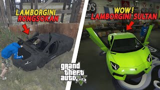 MENEMUKAN BANGKAI LAMBORGHINI AVENTADOR RONGSOK LALU AKU BERBAIKI DAN RESTORASI GTA 5 MOD ROLEPLAY [upl. by Cloutman]