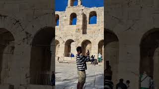 Amphitheater at the parthenon Acropolis travel athens shorts [upl. by Esmaria]