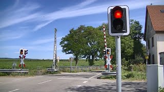 Spoorwegovergang KapellenDrusweiler D  Railroad crossing  Bahnübergang [upl. by Idette]