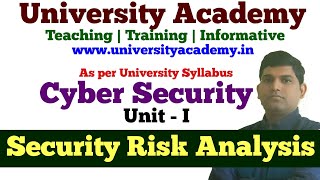 CS8 Security Risk Analysis  Steps in Security Analysis Types of Risk Analysis in hindi [upl. by Anirav]