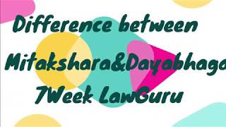 Difference between Mitakshara and Dayabhaga school of law  Hindu Law  Easy way  in Hindi [upl. by Puff]