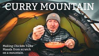 Making Curry on a Mountain from scratch  MOUNTAIN CAMPING [upl. by Lenzi]