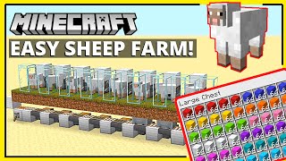 Minecraft Automatic Sheep Farm 117 EASY Tutorial [upl. by Ahsertal241]