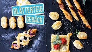 6 schnelle Blätterteig Ideen  Fingerfood Varianten süss amp salzig [upl. by Ettezus]