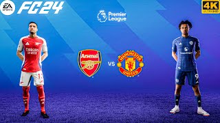 FC 24  Arsenal Vs Man United  Ft RabiotMerino  Premier League 2425 Full Match  4K HDR [upl. by Zoes]