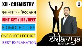 Chemistry For BOARD  MHTCET Eklavya Batch  ONE SHOT LECTURE  BIOMOLECULES Class 12  Sovind Sir [upl. by Huberto]