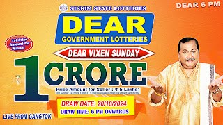 LOTTERY LIVE DEAR  6PM 20102024  SIKKIM LOTTERY SAMBAD [upl. by Ernaldus]