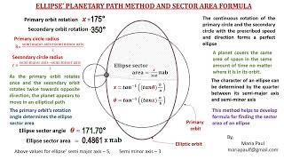 Ellipse planetary path method and ellipse sector area formula [upl. by Terese95]