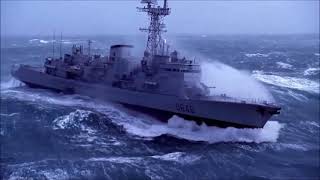 Military ship in extreme storm [upl. by Alleynad329]