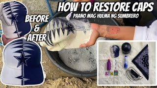 How to Restore Caps  Paano mag hulma ng sumbrero  How to Reshape Cap Cap Restoration Tutorial [upl. by Ahtekal370]