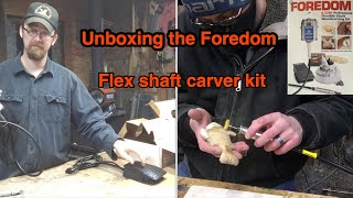 Un boxing and using the Foredom flex shaft wood carving kit [upl. by Esiralc87]