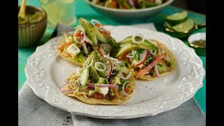 Tostadas de Salpicón de Pollo Tostadas de Ensalada Mexicana [upl. by Khichabia936]