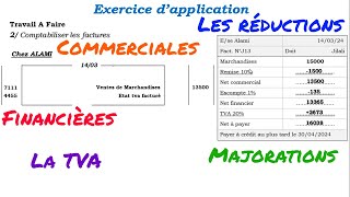 exercice dapplication 2 la facturation les réductions et TVA [upl. by Ardnait]