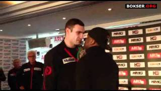 Klitschko  Chisora Staredown amp Face to Face after the final press conference in Munich [upl. by Brina]