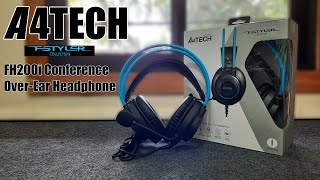 unboxing A4Tech FH200i Conference Over Ear Headphone with Noise Cancelling Mic amp Dual Jack Adapter [upl. by Teria617]