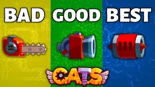 RANKING EVERY WEAPON IN CATS FROM WORST TO BEST  Top 9 Weapons Crash Arena Turbo Stars [upl. by Milissa]