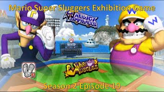 Mario Super Sluggers Exhibition Game Season 2 Episode 19  Waluigi Spitballs vs Wario Muscles [upl. by Murdock]