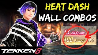 TEKKEN 8 REINA STAPLE HEAT DASH AND WALL COMBO GUIDE [upl. by Nallij]