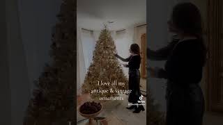 Decorating my Antique Tinsel Christmas Tree  Vintage Christmas Decor  Aesthetics of Olive [upl. by Ssac]