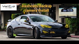 GENESIS COUPE VANTOP MIRROR INSTALL DASHCAMBACKUP CAMERA [upl. by Greenburg206]