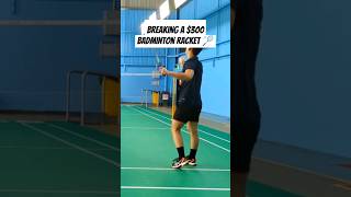 Breaking a 300 badminton racket 🏸😬 badminton badmintonracket racketreview [upl. by Ansley]