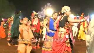 Indian girls dance Garba and celebrate Navratri in India [upl. by Aroda]