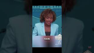 Karine JeanPierre last words regarding Biden Harris administration 😂 biden harris trump2024 [upl. by Yrtsed]