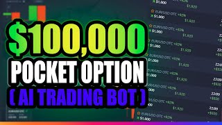 💰100 TO 186410 WITH AI TRADING BOT ON POCKET BROKER  POCKET OPTION STRATEGY  How to trade [upl. by Ynavoeg]