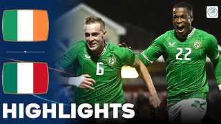 Ireland vs Italy  What a Game  Highlights  U21 Euro Qualification 21112023 [upl. by Aenej]