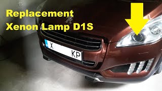 Replacing D1S Xenon Bulb on Peugeot 508 Смяна на D1S ксенон [upl. by Latham]