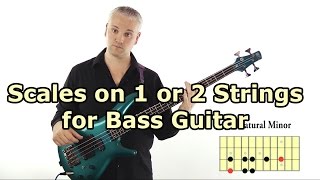 1 and 2 String Scales for Bass Guitar L58 [upl. by Adnoluy]