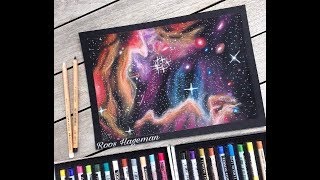 Galaxy drawing  with Toison Dor pastels [upl. by Stranger]