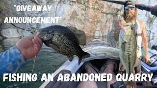 Fishing An ABANDONED QUARRY For BIG BASS And SLAB CRAPPIE GIVEAWAY ANNOUNCEMENT [upl. by Ling]