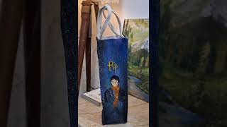 Harry Potter bottle jute bag handpainted [upl. by Kcirnek]