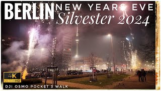 BERLIN NEW YEAR 2024 🇩🇪  CRAZY Silvester Walking Tour in 4K  Neujahr  NYE Midnight Walk Germany [upl. by Chandless]