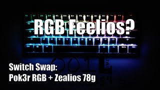 RGB Feelios Swapping Zealios 78g onto a Pok3r RGB [upl. by Ellehcam]