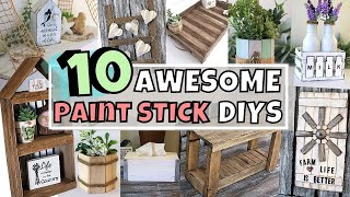 10 Paint Stick DIYSPaint Stick Farmhouse DIYSPaint Stick CraftsDollar Tree Diy [upl. by Regnij303]