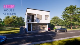 Two Storey Small House Design  78m x 81m [upl. by Wil547]