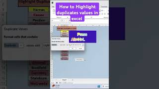 How to highlight duplicates values in excel  shortcut Excelshorts Excel videos trending [upl. by Alemrac]