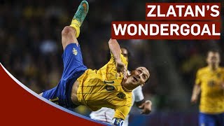 Zlatan Ibrahimovic Scores Amazing 30yard Bicyclekick vs England  Sweden 42 England [upl. by Novahc]