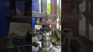 Bolero bearing fitting on press repairing garage machine mechanic shorts [upl. by Repsag151]