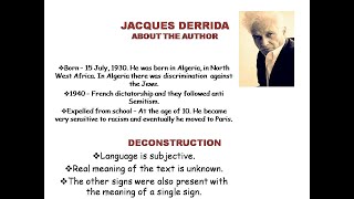 Jacques Derrida summary structure sign and play summary of deconstruction Jacques Derrida critic [upl. by Doubler]