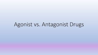 Agonist vs Antagonist drugs [upl. by Ikcir]