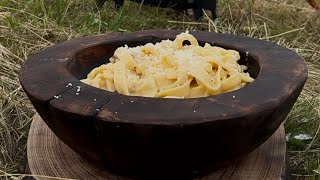 Karbonara karbonara cooking asmr outdooreating eating campingfood food kitchen [upl. by Enilram]