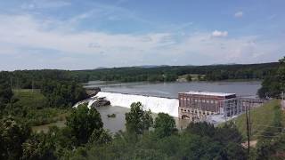 Rhodhiss Dam Overflowing 5242020 Rhodhiss NC [upl. by Bolme355]